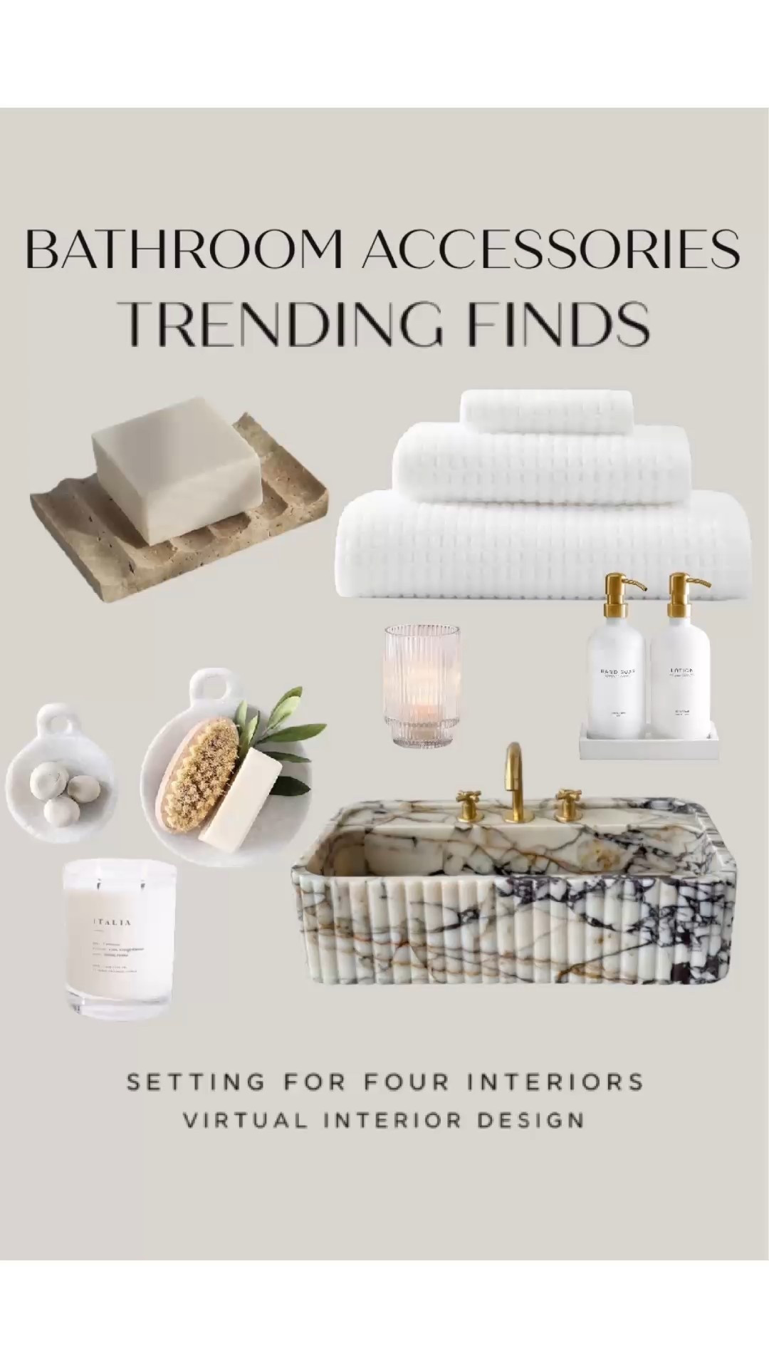 Bathroom Decor Trending Finds
Amazon must haves, Amazon home, Amazon finds, bathmat, fluffy bathroom towels, marble, stone, wood, towels, soap dish, viral marble sink, fluting, soap dispenser, tray, candle, neutral, earthy, organic, modern, transitional, Pottery Barn style, Crate & Barrel aesthetic, McGee look, Target style, Walmart home

#LTKHome #LTKFindsUnder50 #LTKSaleAlert