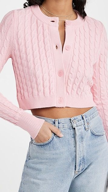 Cotton Cropped Cable Cardigan | Shopbop