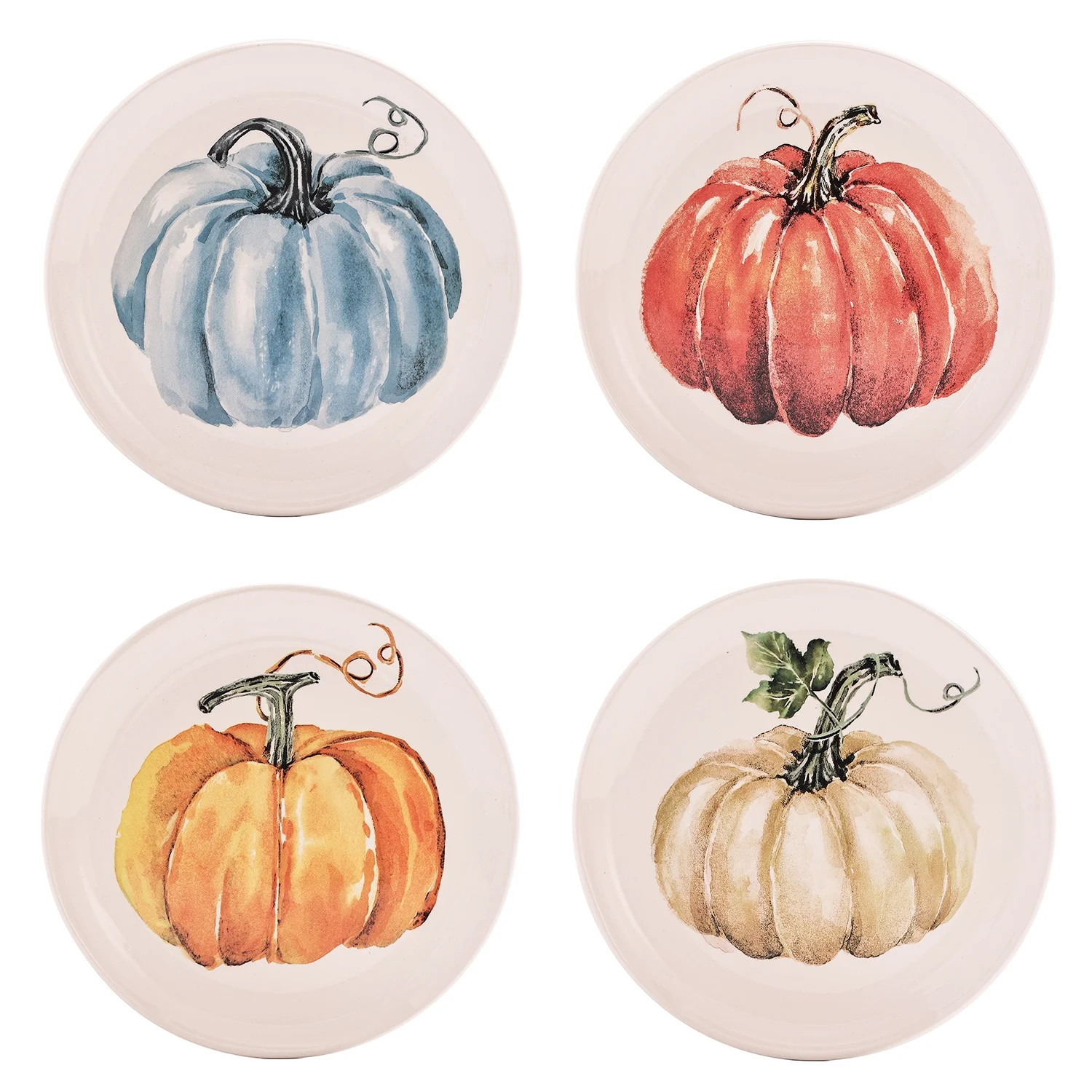 Bico Pumpkin Feast Ceramic Salad Plates, 8.75 inch, Set of 4, for Salad, Appetizer, Microwave & D... | Walmart (US)