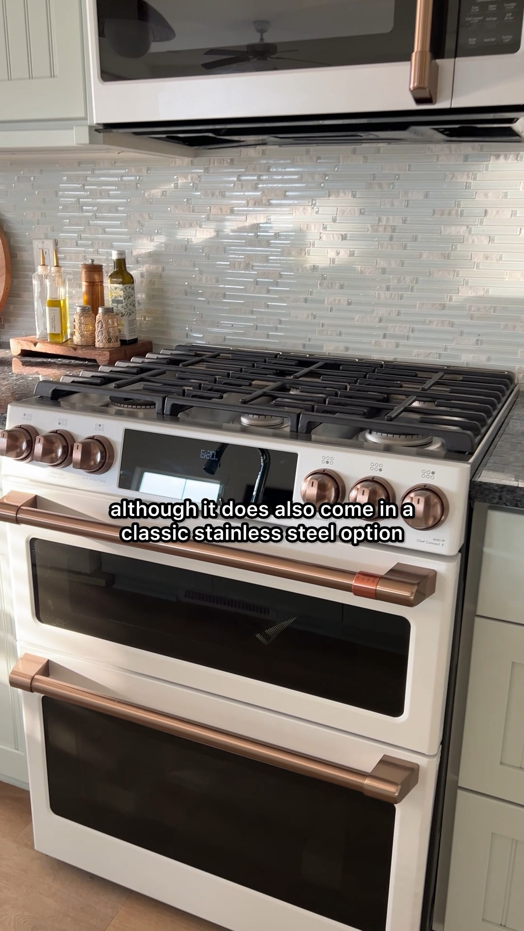 #BestBuyPartner I’m so excited to partner with @BestBuy to show off our latest lake house update! When we painted the kitchen cabinets a light blue earlier this year, I knew I wanted to upgrade the appliances to something that would better complement the new color, and I’d been eyeing the Cafe matte white double oven range. I love that the double oven and five-burner range makes it easy to entertain large groups. The convection oven also provides a no-pre-heat air fry option for quick, crispy meals, and the LED control panel disappears when you’re not using it for a clean, sleek look. But my favorite feature is the interchangeable hardware that comes in six different finishes so you can get a customized look that matches your design aesthetic. GE Cafe also has matching appliances (like the above-range microwave we also installed), so stay tuned for more lake house updates. Save up to an extra $700 on Café appliances, plus an extra 10% off Café handle and knobs accessory kits! #CafeAppliances #DistinctByDesign @bestbuy

#LTKHome