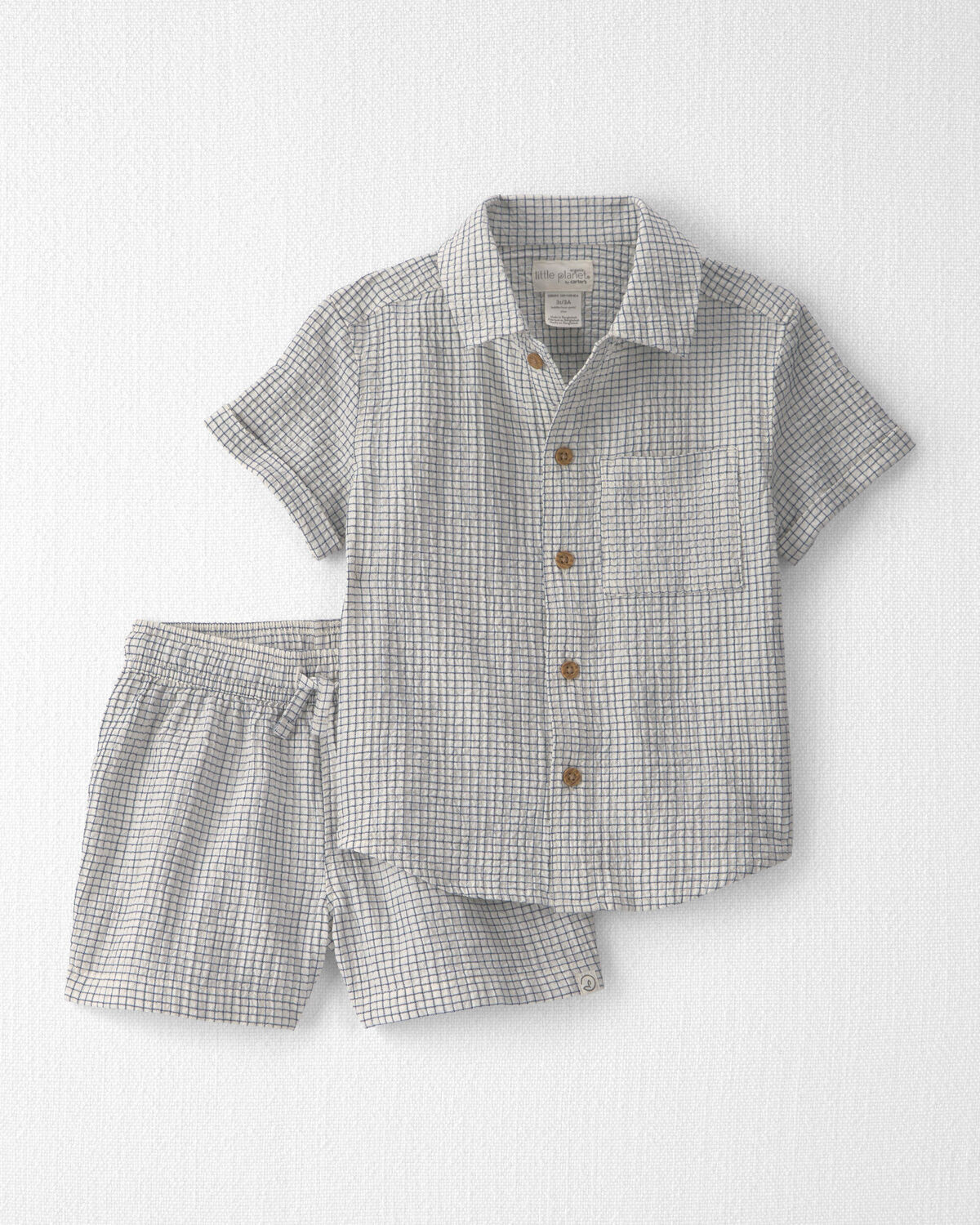 Toddler Boy 2-Piece Organic Cotton Seersucker Gauze Top & Short  Set | Carter's Inc