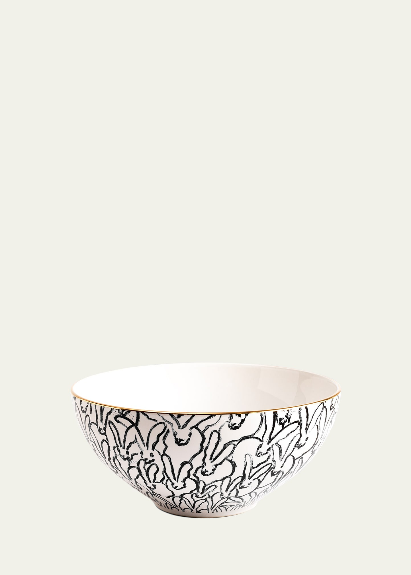 Hunt Slonem Large Rabbit Run Serving Bowl with Gold Rim | Bergdorf Goodman