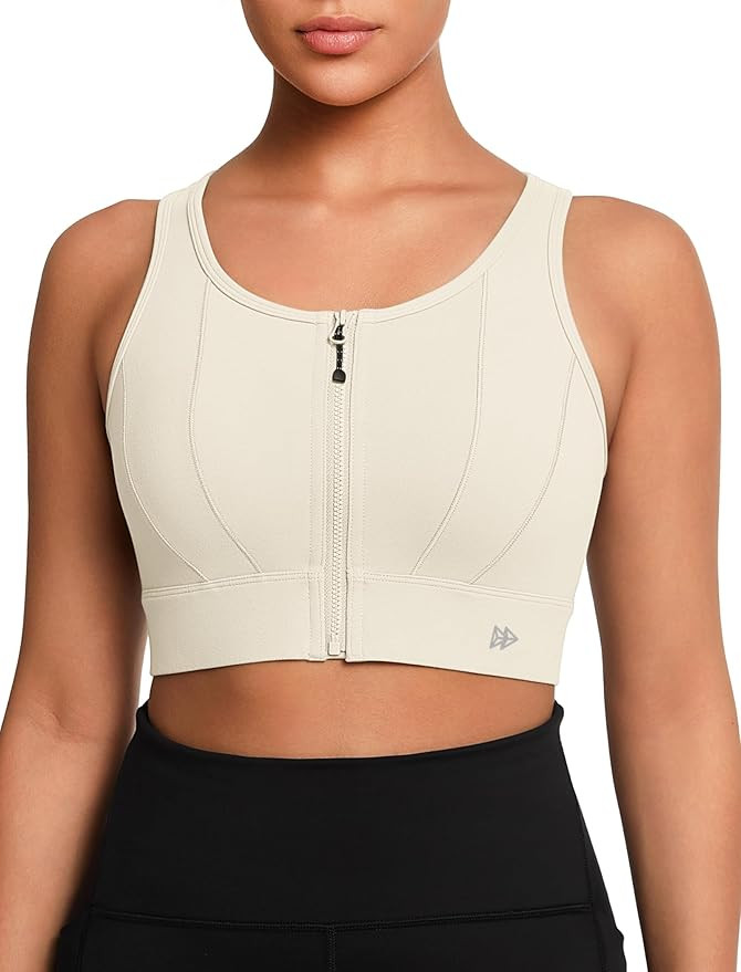 Yvette Front Closure Sports Bras for Women High Support Bust Supportive Sports Bra High Impact fo... | Amazon (US)