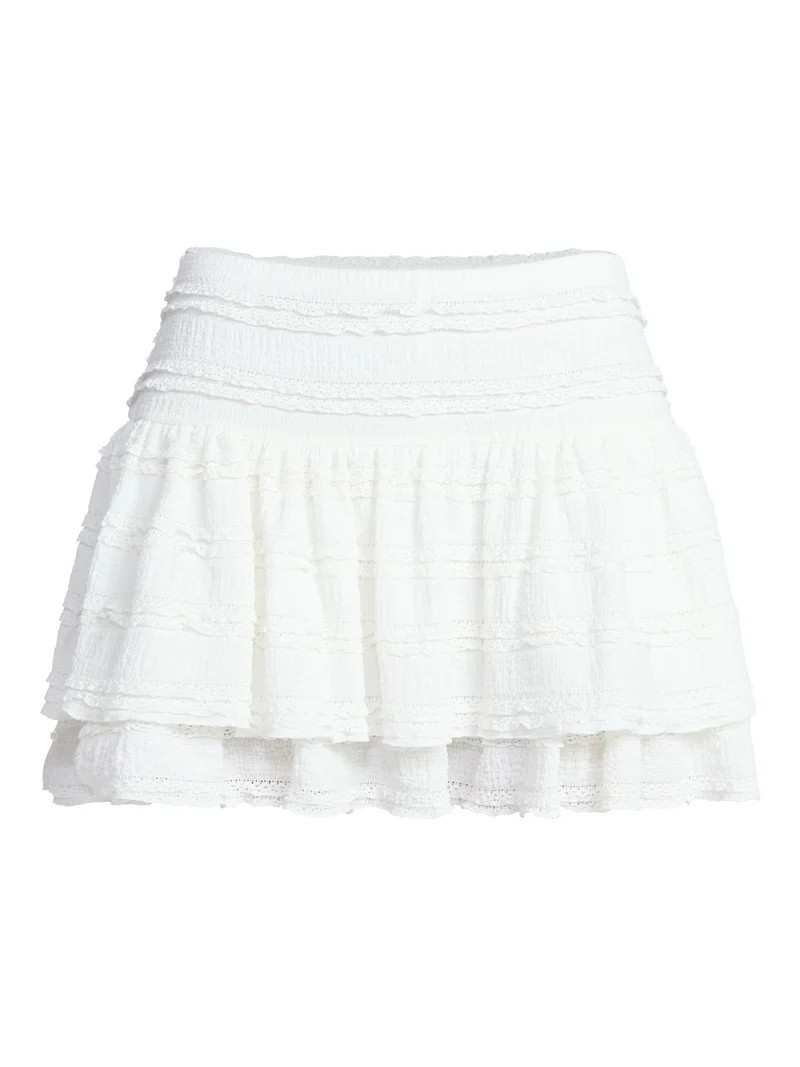 No Boundaries Lace Ruffle Mini Skort, Women's XXS-XXL | Walmart (US)