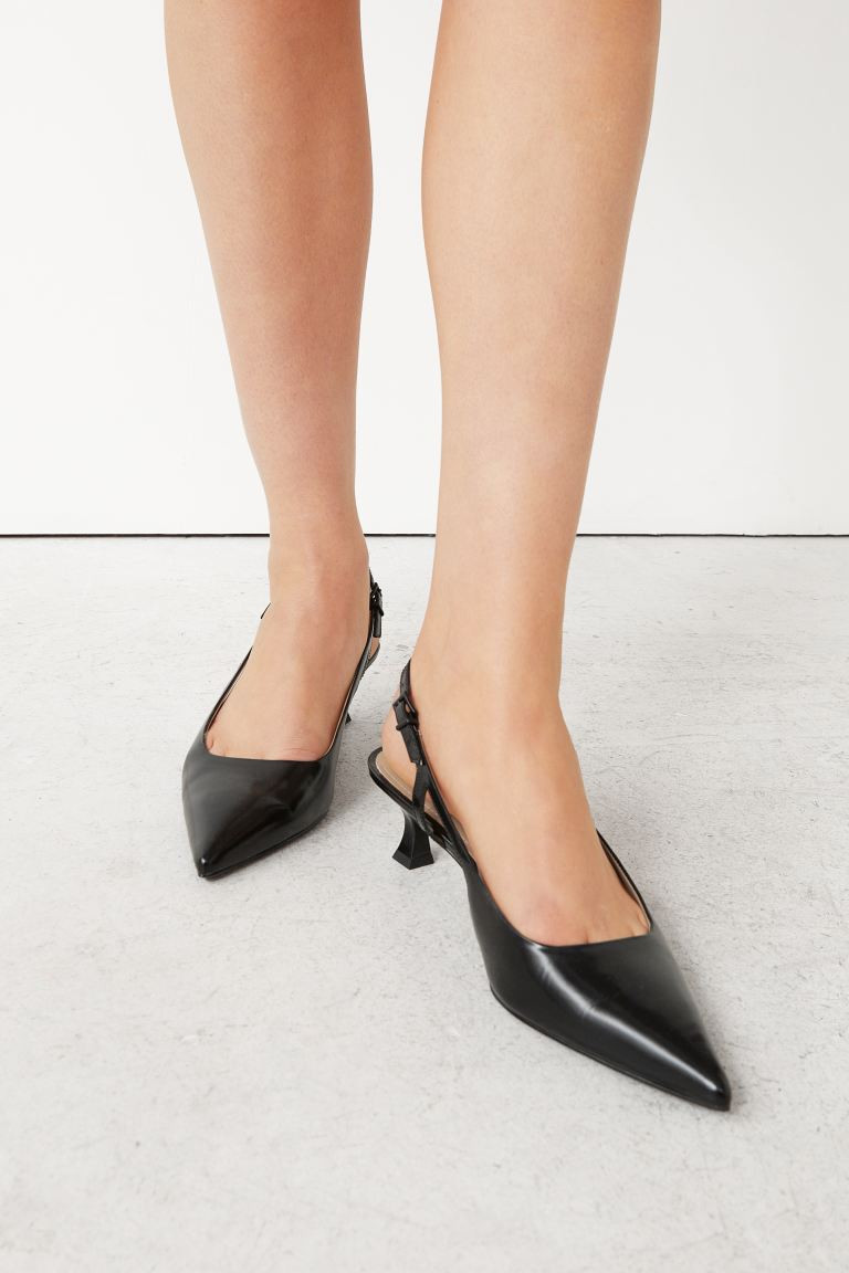 Slingback Leather Pumps | H&M (UK, MY, IN, SG, PH, TW, HK)
