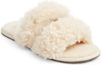 Maxi Curly Genuine Shearling Scuffetta Slipper (Women) | Nordstrom