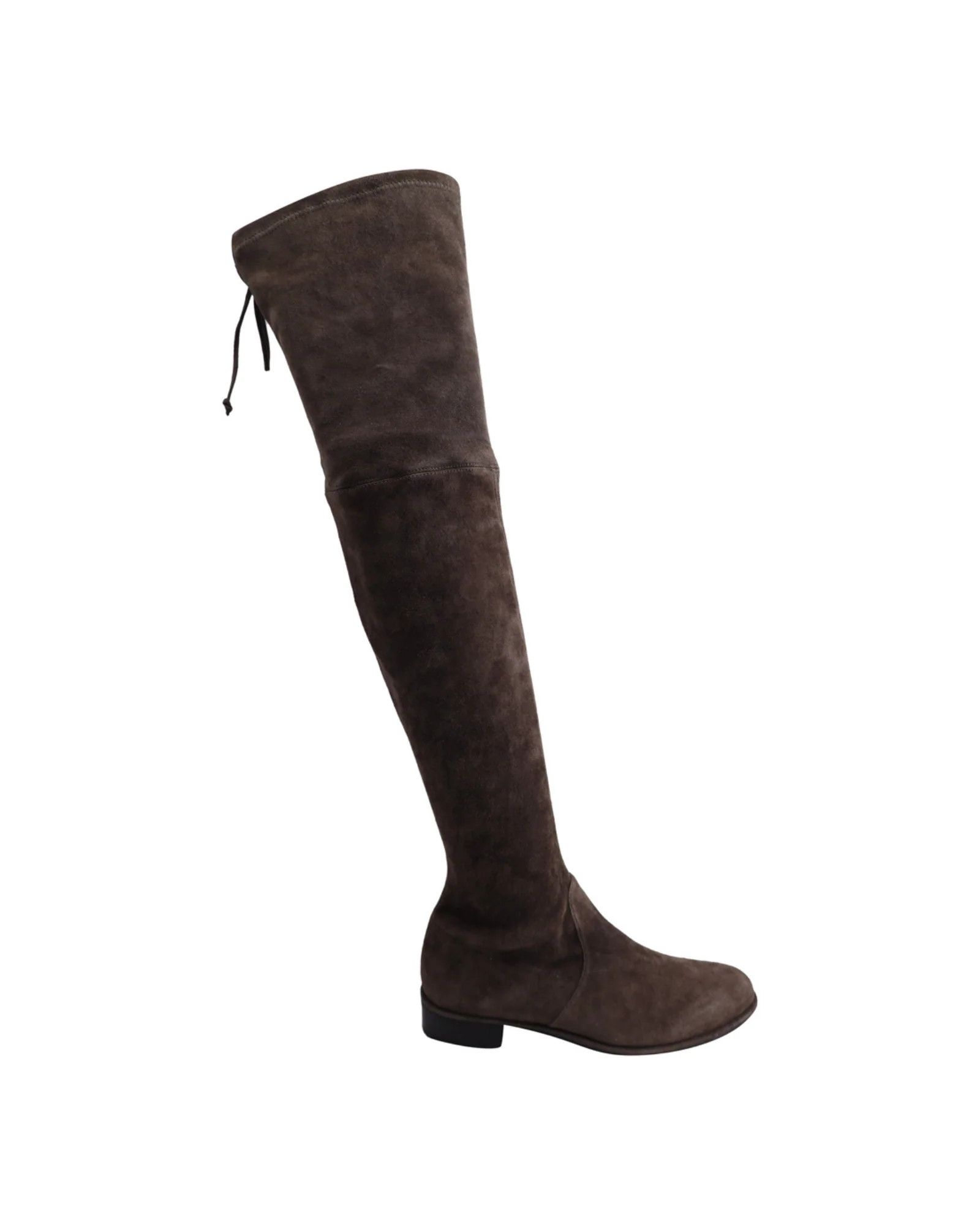 Stuart Weitzman Lowland Thigh High Boots in Gray Suede | Shop Simon