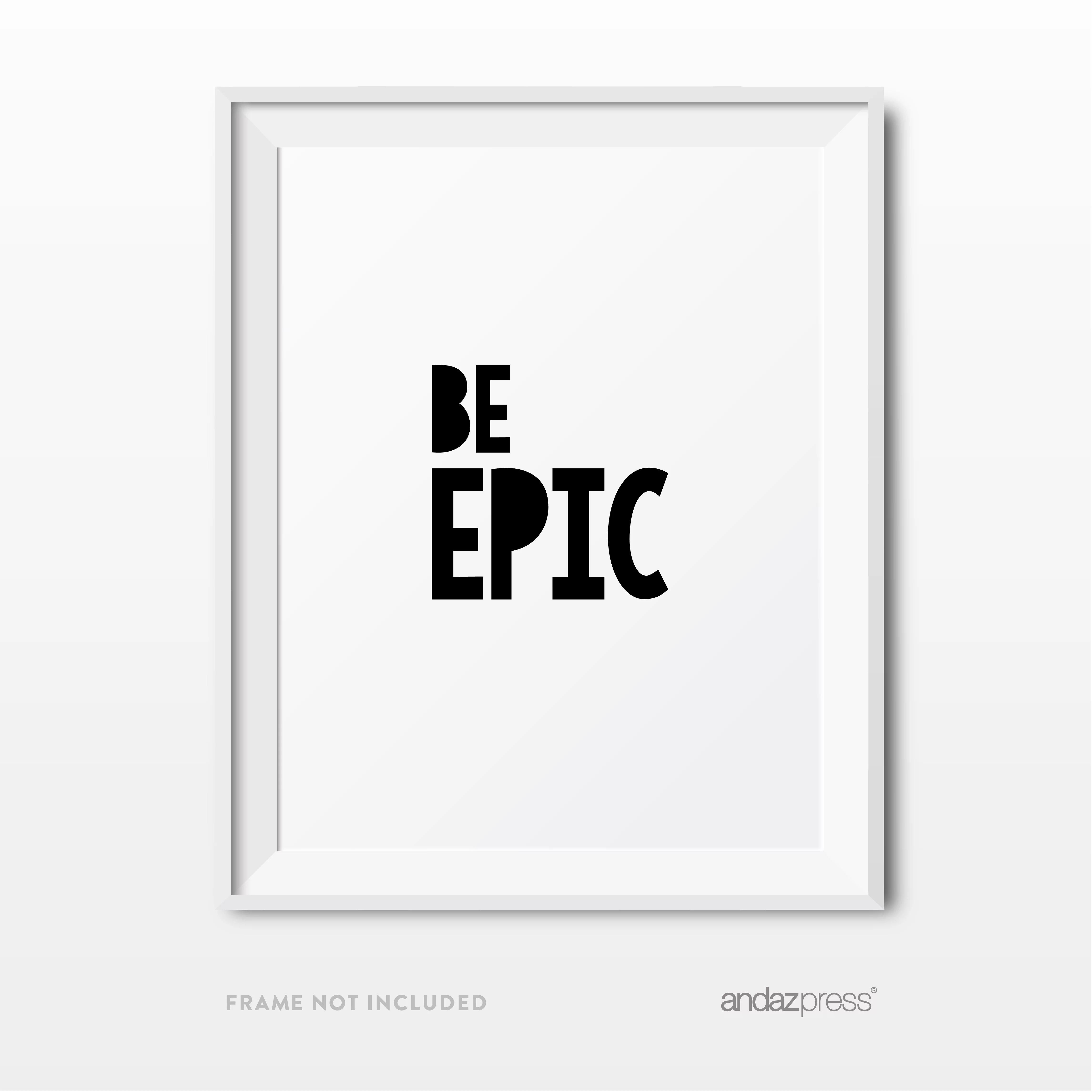 Be Epic, Be Awesome Black Nursery Kids Room Wall Art, Modern Black and White, 2-Pack | Walmart (US)