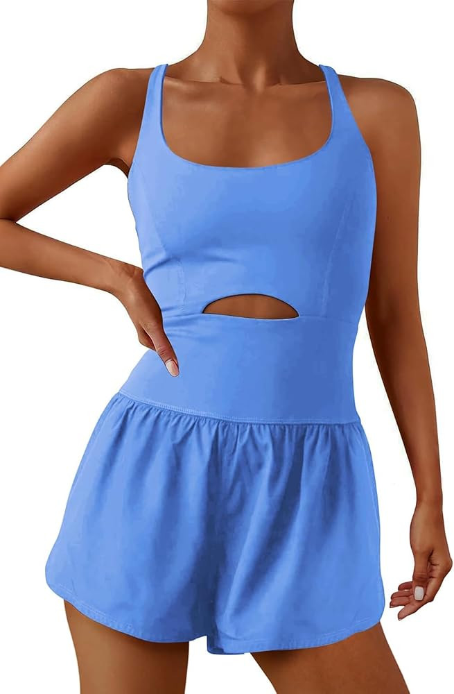 ReachMe Womens Running Onesie Workout Rompers Athletic Romper One Piece Outfits Exercise Jumpsuit... | Amazon (US)
