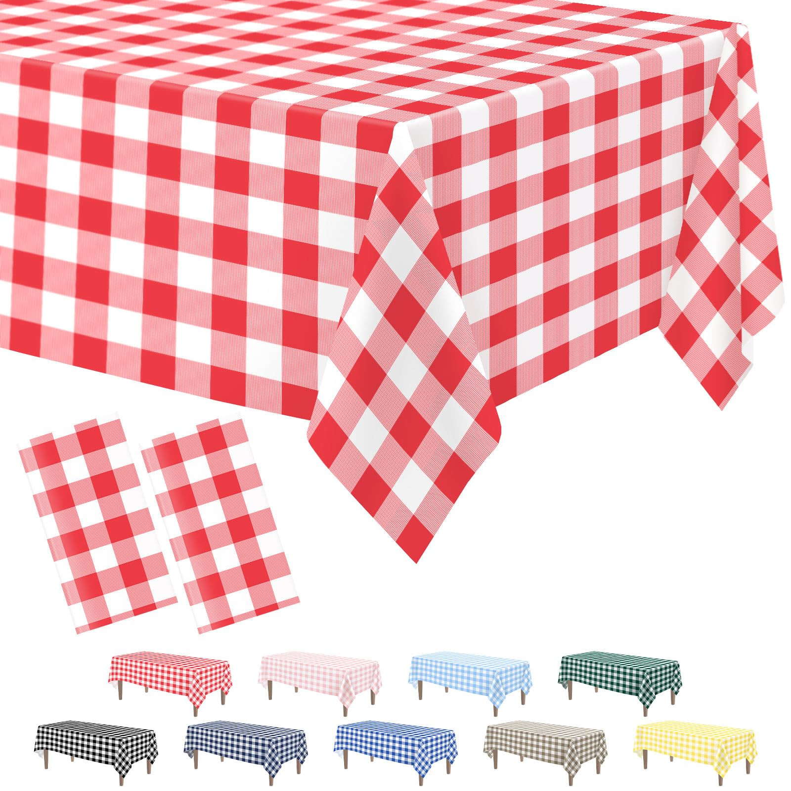 Kopokita 2 Pack Green Gingham Tablecloth, 54 x 108 Inches Green and White Checkered Tablecloths P... | Amazon (US)