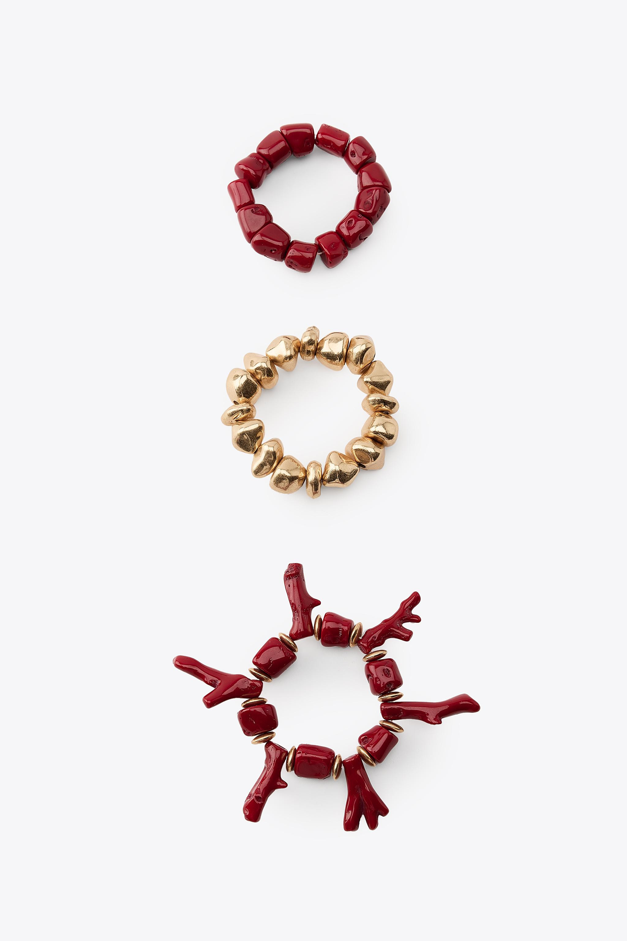PACK OF 3 CORAL STRETCH BRACELETS | Zara US