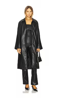 superdown Francine Faux Leather Coat in Black from Revolve.com | Revolve Clothing (Global)