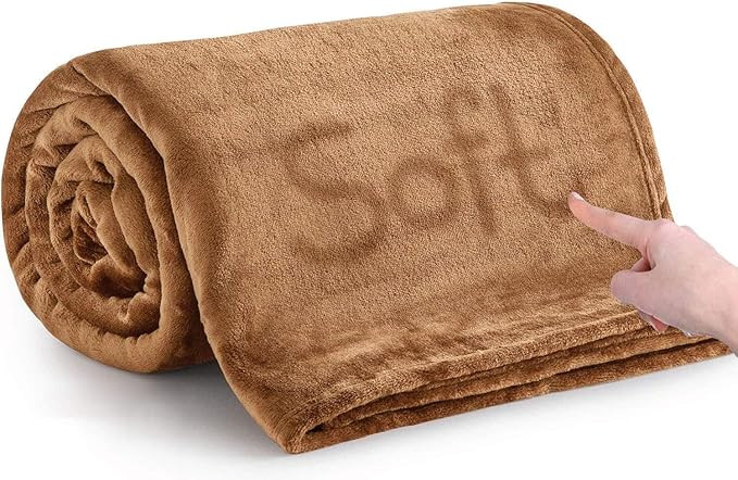 Fleece Blanket Twin Size - Super Soft Cool Fuzzy Camel Throw Blanket for Couch and Sofa - Lightwe... | Amazon (US)