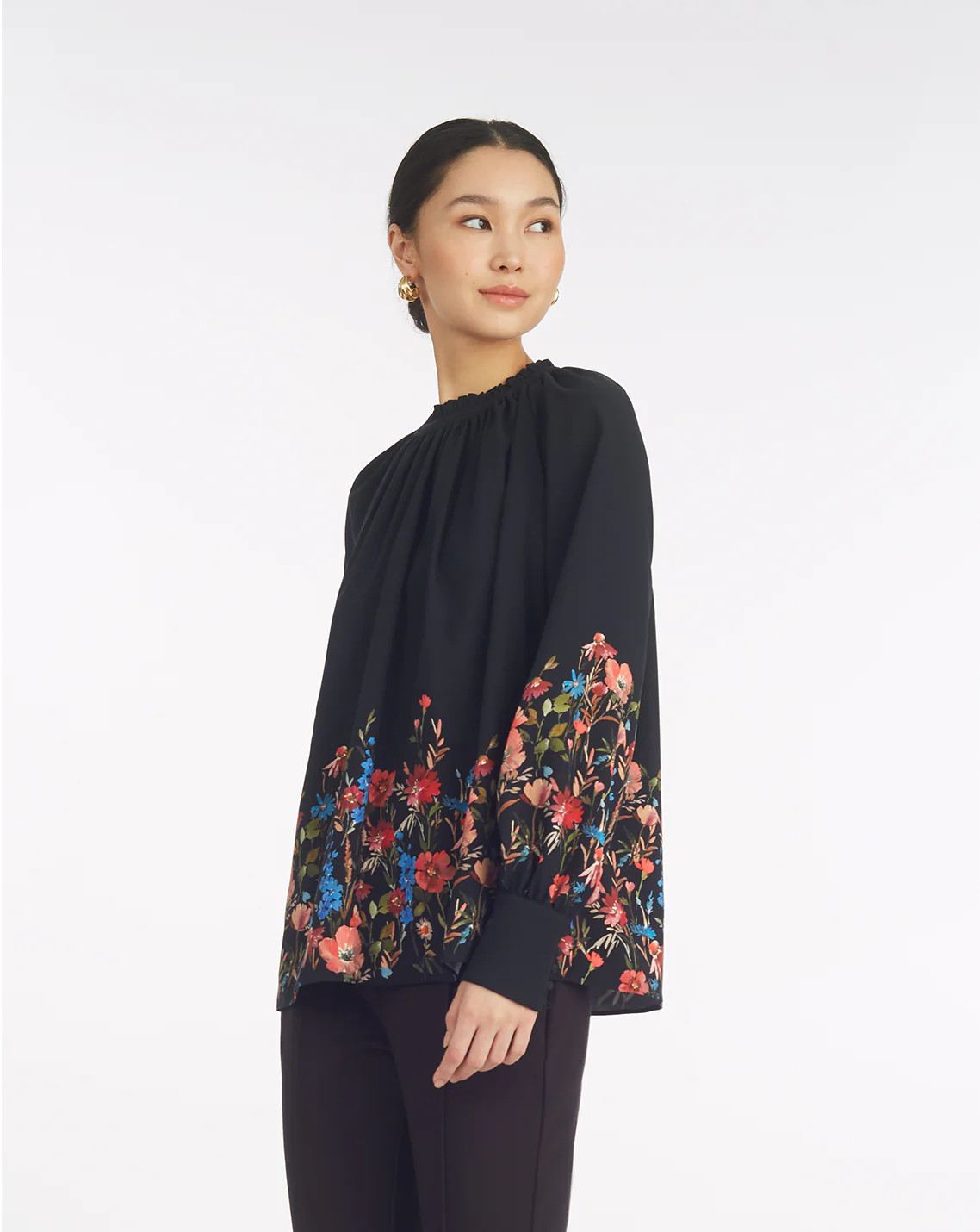 Long-Sleeve Top in Moonlit Blooms | Draper James (US)