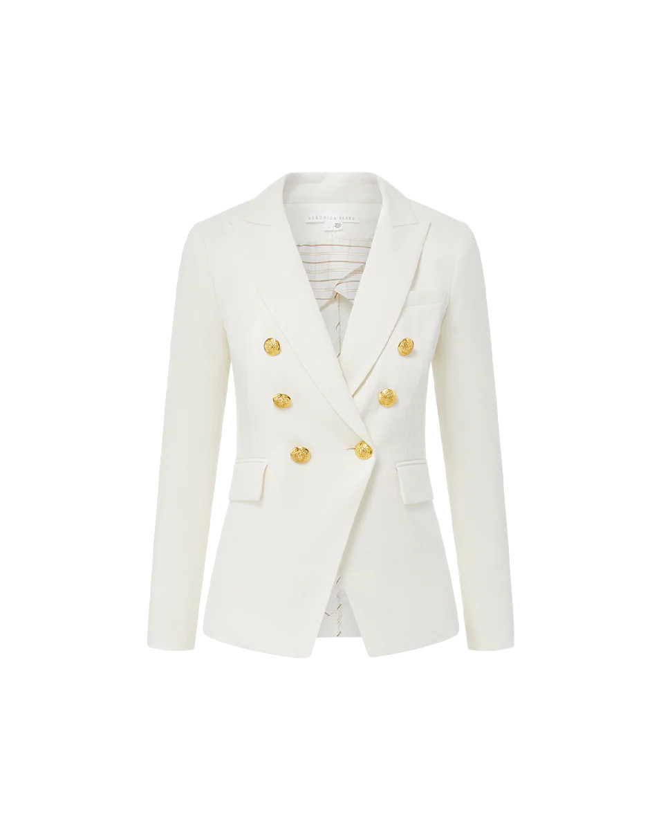 Cashmere Uptown Dickey in Tan & White | Veronica Beard | Veronica Beard