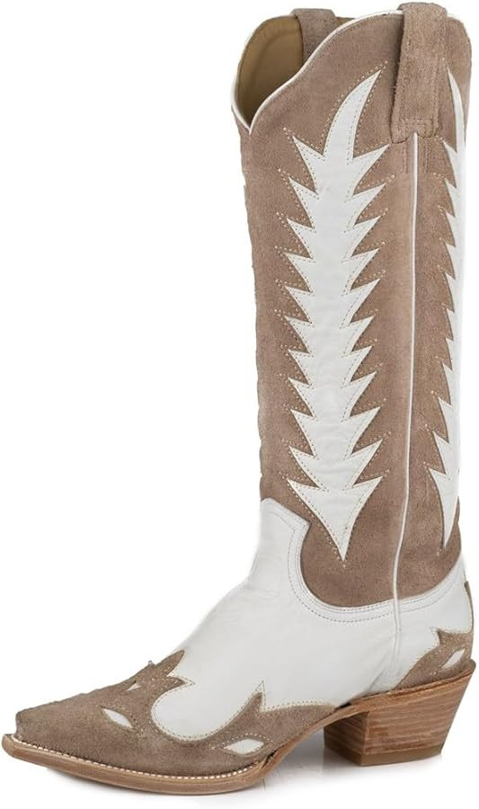 Stetson Women's Beth Tall Western Boot Snip Toe Tan 7 1/2 M US | Amazon (US)