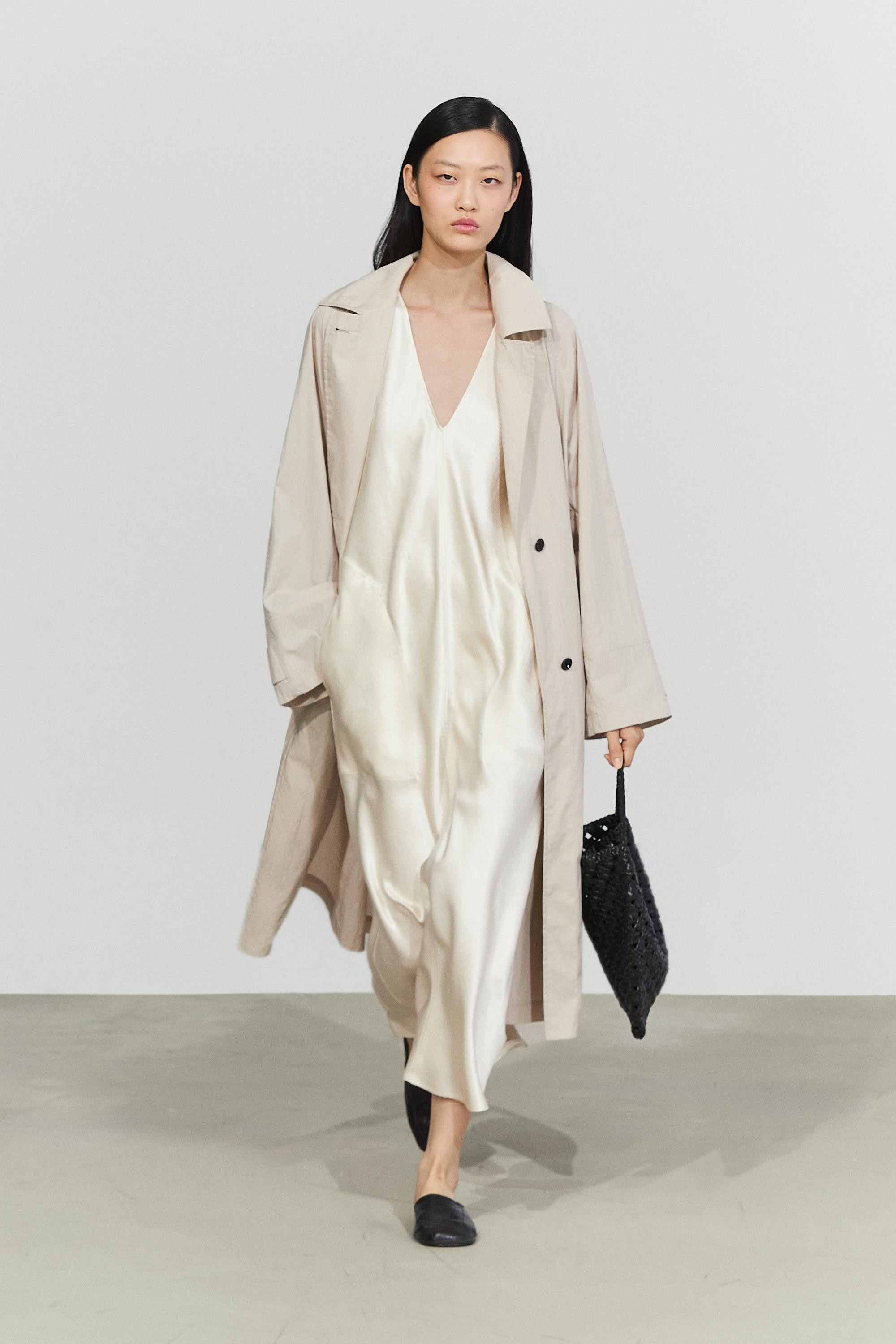 Satin midi slip dress | Massimo Dutti US