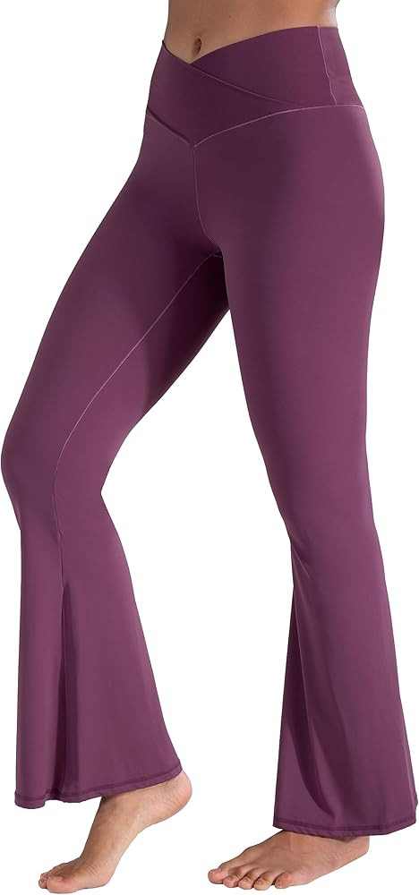Sunzel Flare Leggings, Crossover Yoga Pants with Tummy Control, High-Waisted and Wide Leg | Amazon (US)