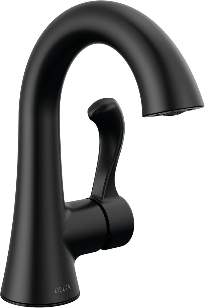 Delta Faucet Esato Matte Black Bathroom Faucet, Single Hole Bathroom Faucet Black, Single Handle ... | Amazon (US)