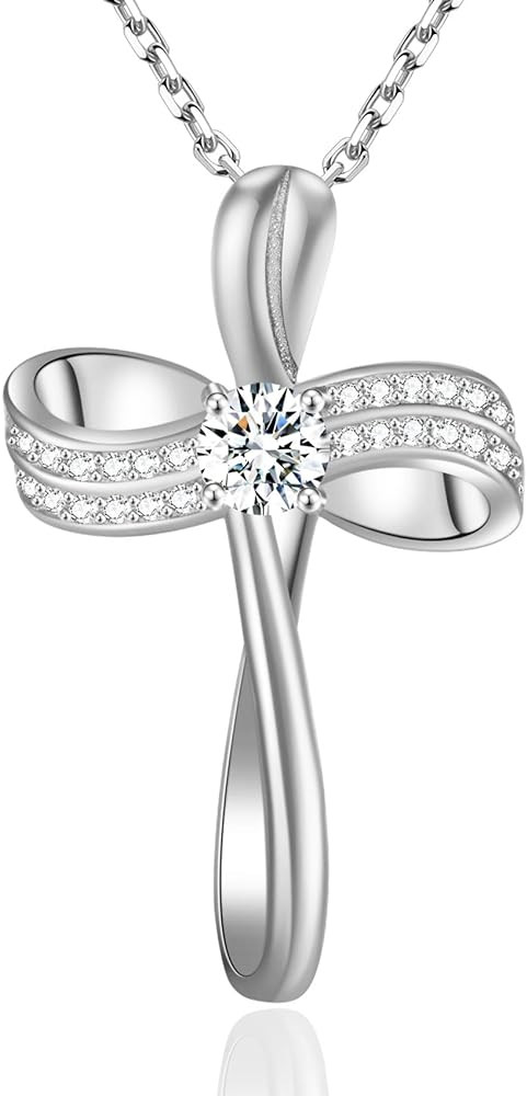 18K Gold Plated Cross Necklace for Women, S925 Sterling Silver Necklace for Women, Infinity Loop ... | Amazon (US)