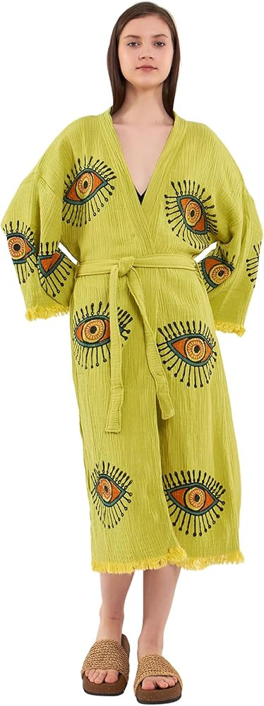 Evil Eye Kimono Robe - Beach Kimono Coverups for Woman | Amazon (US)