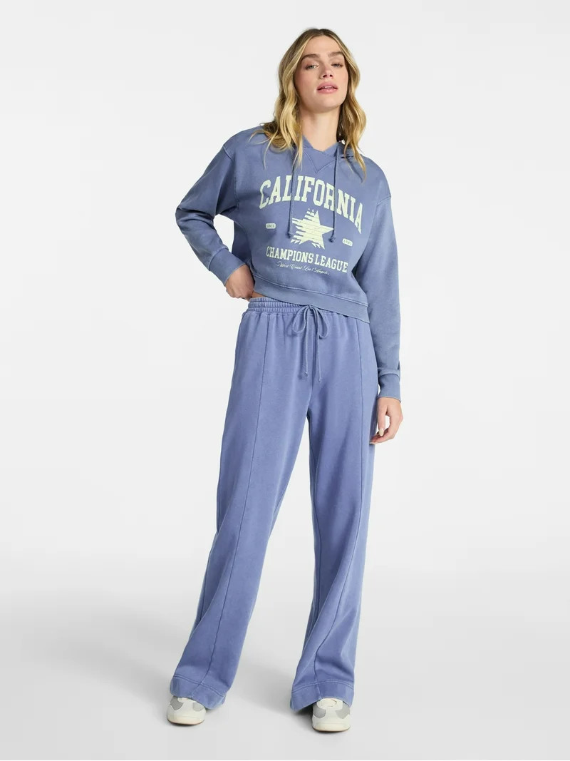 No Boundaries Mineral Wash Graphic Hoodie Sweatshirt, Women's XXS-XXL | Walmart (US)