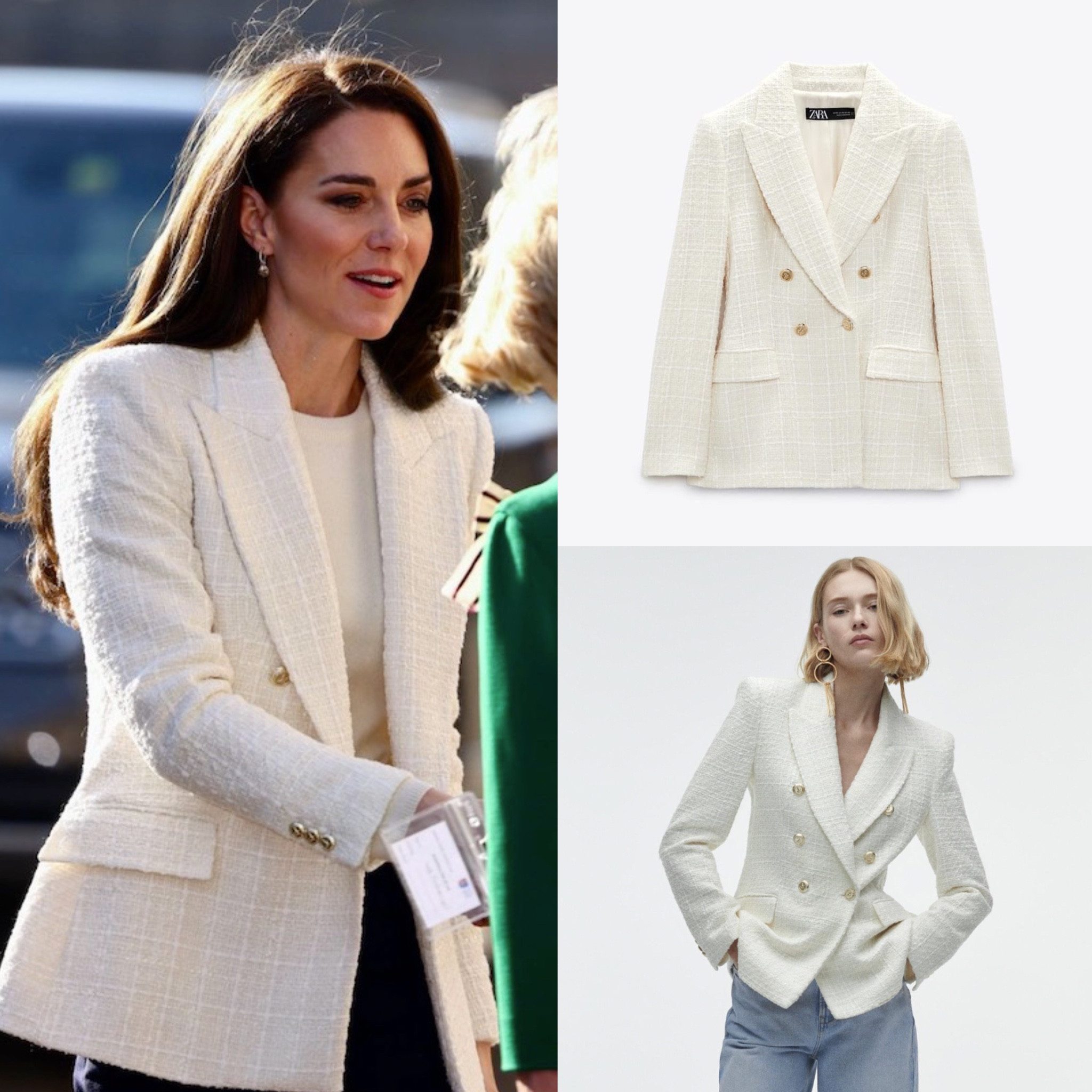 Kate wearing Zara blazer and Veja sneakers 

#LTKstyletip