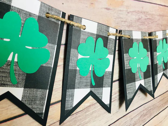 Buffalo Check Four Leaf Clover Banner Buffalo Check Banner | Etsy | Etsy (US)