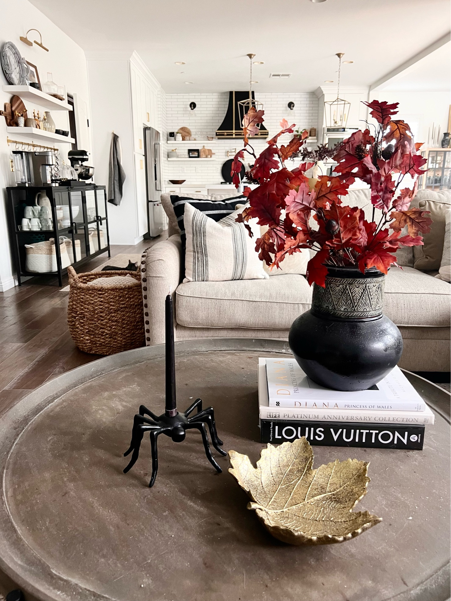 Halloween coffee table styling.

Spider candlestick
Candles
Remind coffee table
Faux stem
Fall decor
Halloween living room

#LTKHoliday #LTKhome #LTKSeasonal