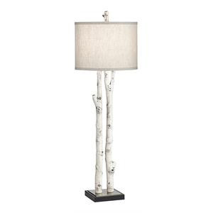 Pacific Coast Lighting Forest Birch Branch Metal Table Lamp in Natural/White | Cymax