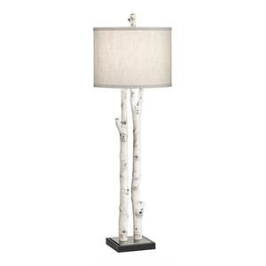 Pacific Coast Lighting Forest Birch Branch Metal Table Lamp in Natural/White | Cymax