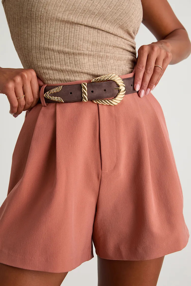 Modern Rodeo Dark Brown Suede Western Belt | Lulus