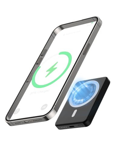 Szfakuer 5000mAh Magnetic Portable Charger, Ultra Slim Magnetic Power Bank with USB-C Cable Compatible with iPhone 17/16/15/14/13/12 Series | Amazon (US)