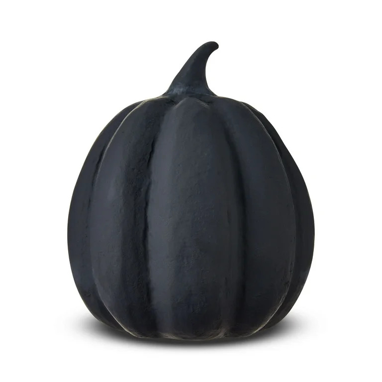 Paper Mache Pumpkin Black Tabletop Decor, 8" Height, Harvest by Way To Celebrate | Walmart (US)