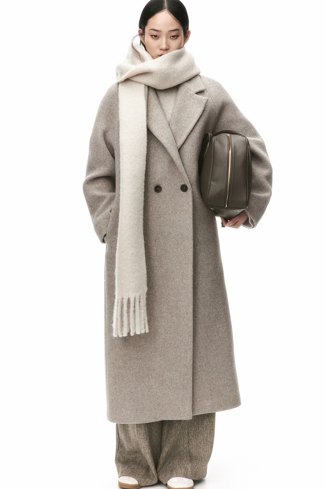 Wool-blend coat - Beige marl - Ladies | H&M GB | H&M (UK, MY, IN, SG, PH, TW, HK)
