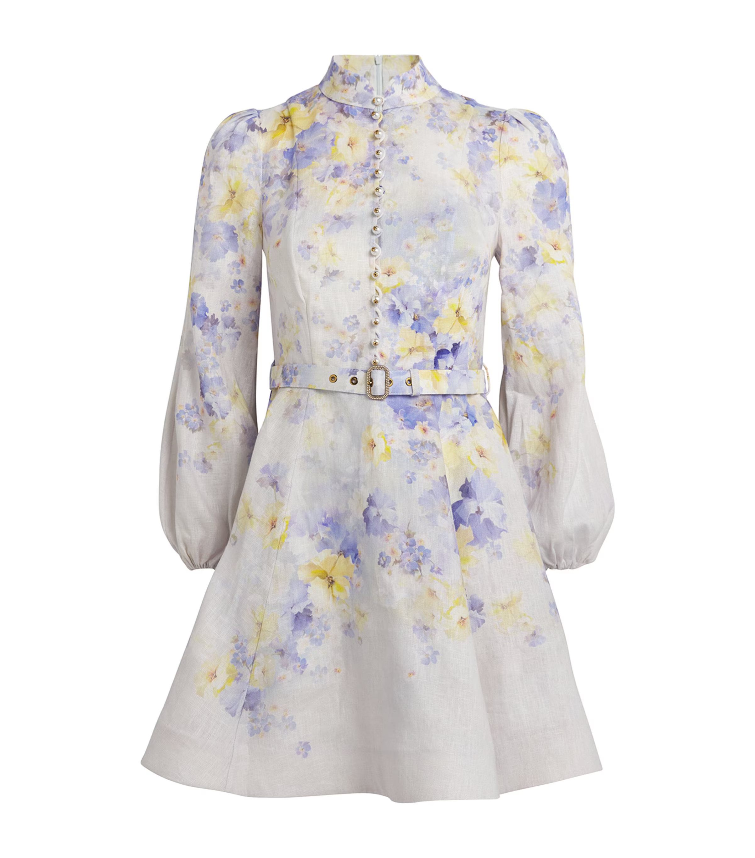 Zimmermann Linen Floral Crush Mini Dress | Harrods