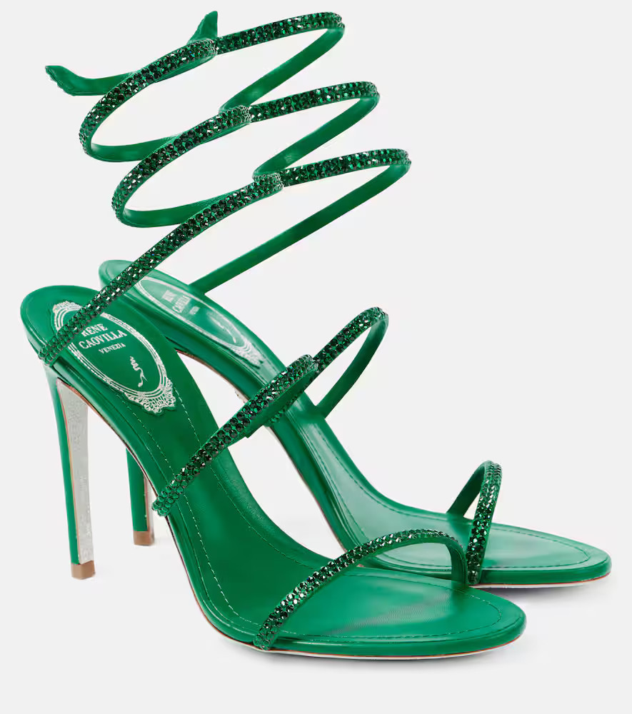 Rene Caovilla Cleo 105 embellished satin sandals | Mytheresa (US/CA)