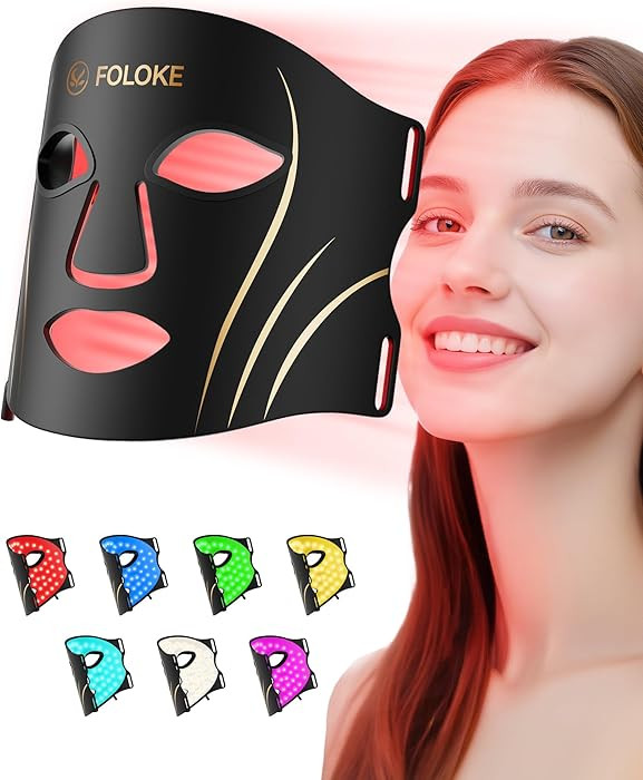 FOLOKE LED Light Therapy Mask Skin Care Mask, LED Red 630±5nm & NIR 830nm Wavelength for Home Us... | Amazon (US)