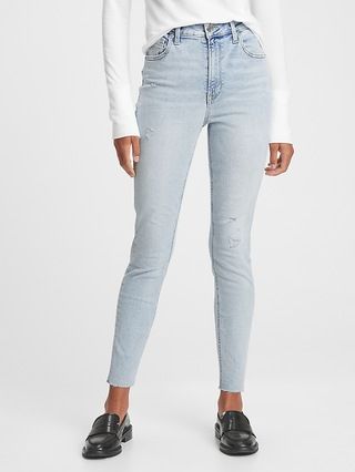 Sky High Destructed Jeans with Washwell | Gap Factory