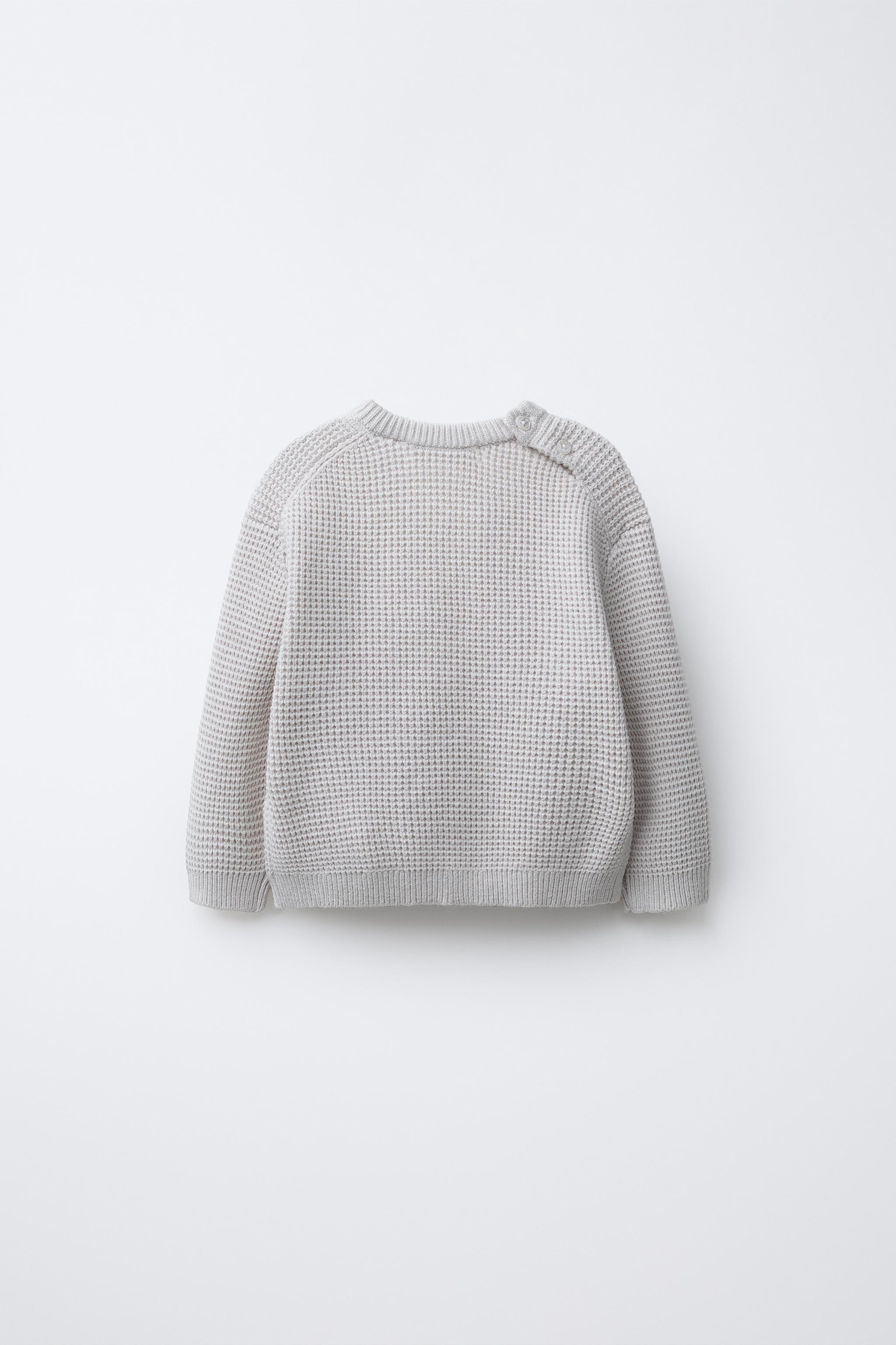 WAFFLE KNIT TEDDY BEAR PATCH SWEATER | Zara US