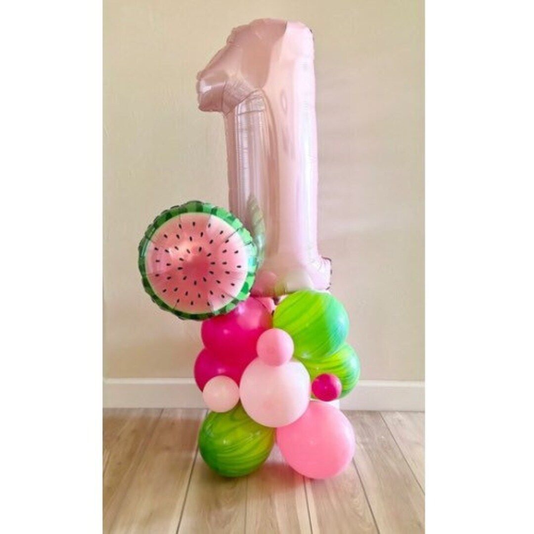 One in a Melon Balloon Tower Watermelon Party Tutti Fruity Party One in a Melon Party Balloon Col... | Etsy (US)