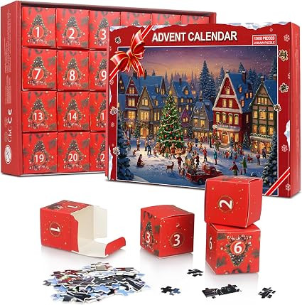 Puzzle Advent Calendar 2024, 24 Days of Christmas Countdown Calendar, 1008 Pieces Jigsaw Puzzles ... | Amazon (US)