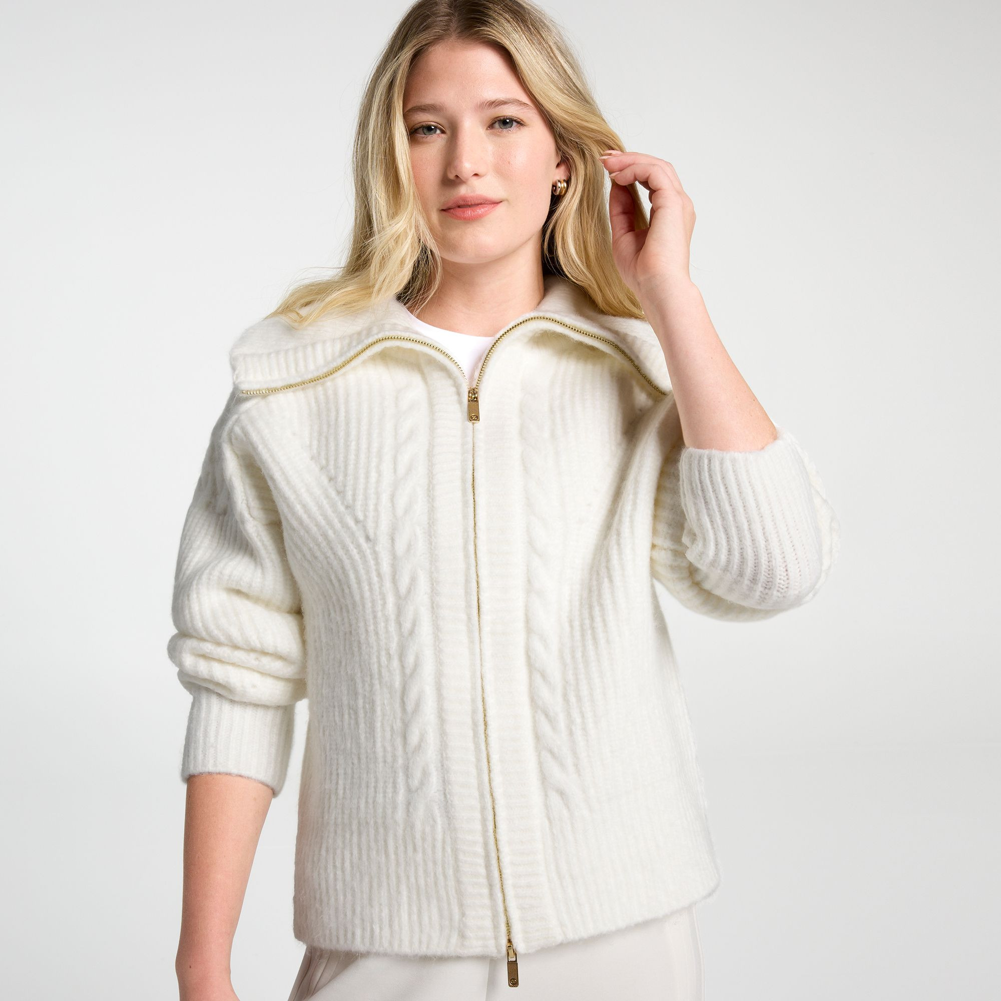 CALIA Women's Oversized Full Zip Sweater, XS, Light Heather Grey | DICK'S Sporting Goods