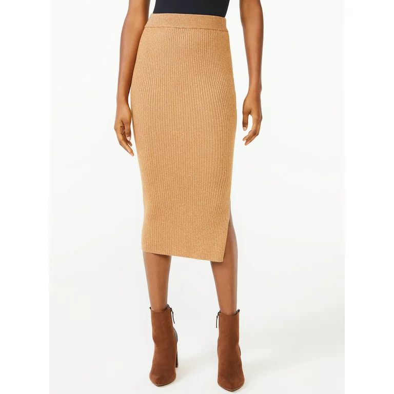 Scoop Women's Metallic Sweater Skirt | Walmart (US)