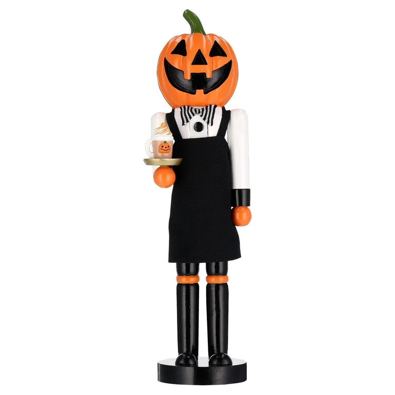 Wooden Pumpkin Nutcracker Tabletop Decoration, Multicolor, 15", Halloween by Way To Celebrate | Walmart (US)