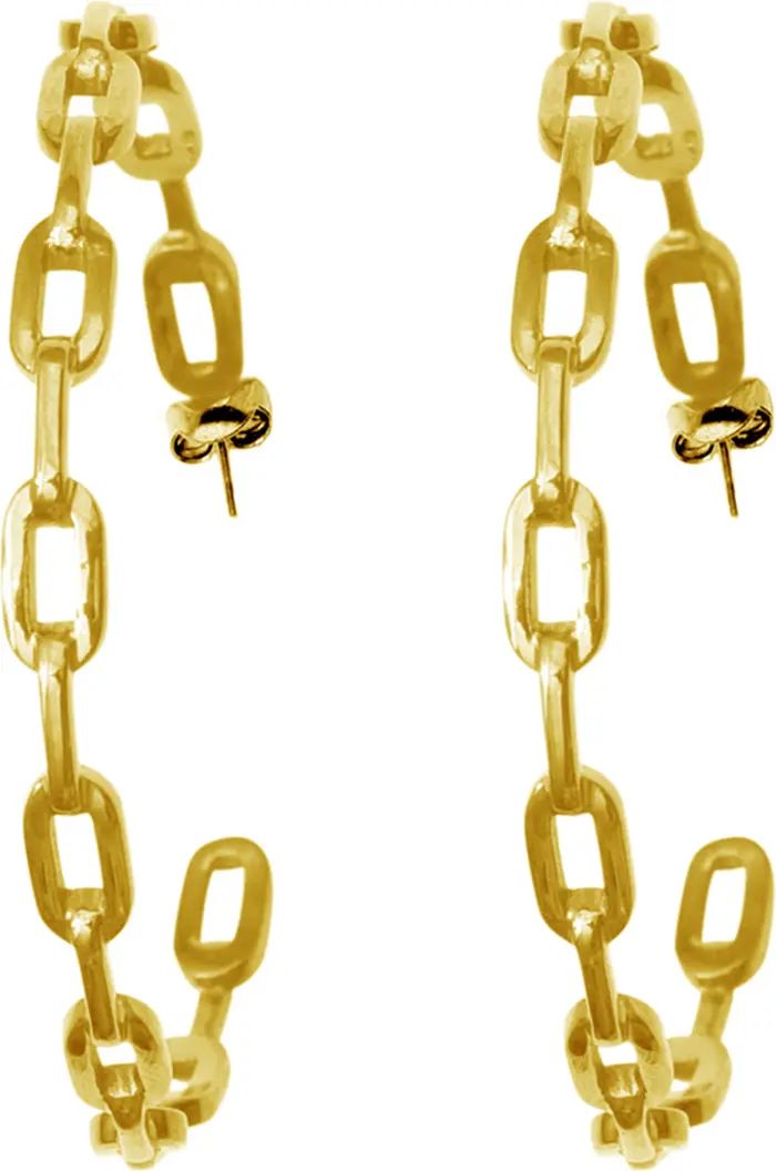 Adornia 14K Gold Plated Chain Link Hoop Earrings | Nordstromrack | Nordstrom Rack