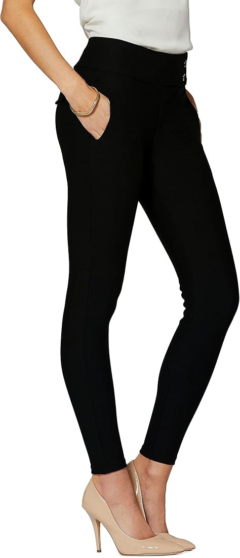 Conceited Women's Premium Stretch Slim Leg Dress Pants with Pockets - Wear to Work - Ponte Treggi... | Amazon (US)