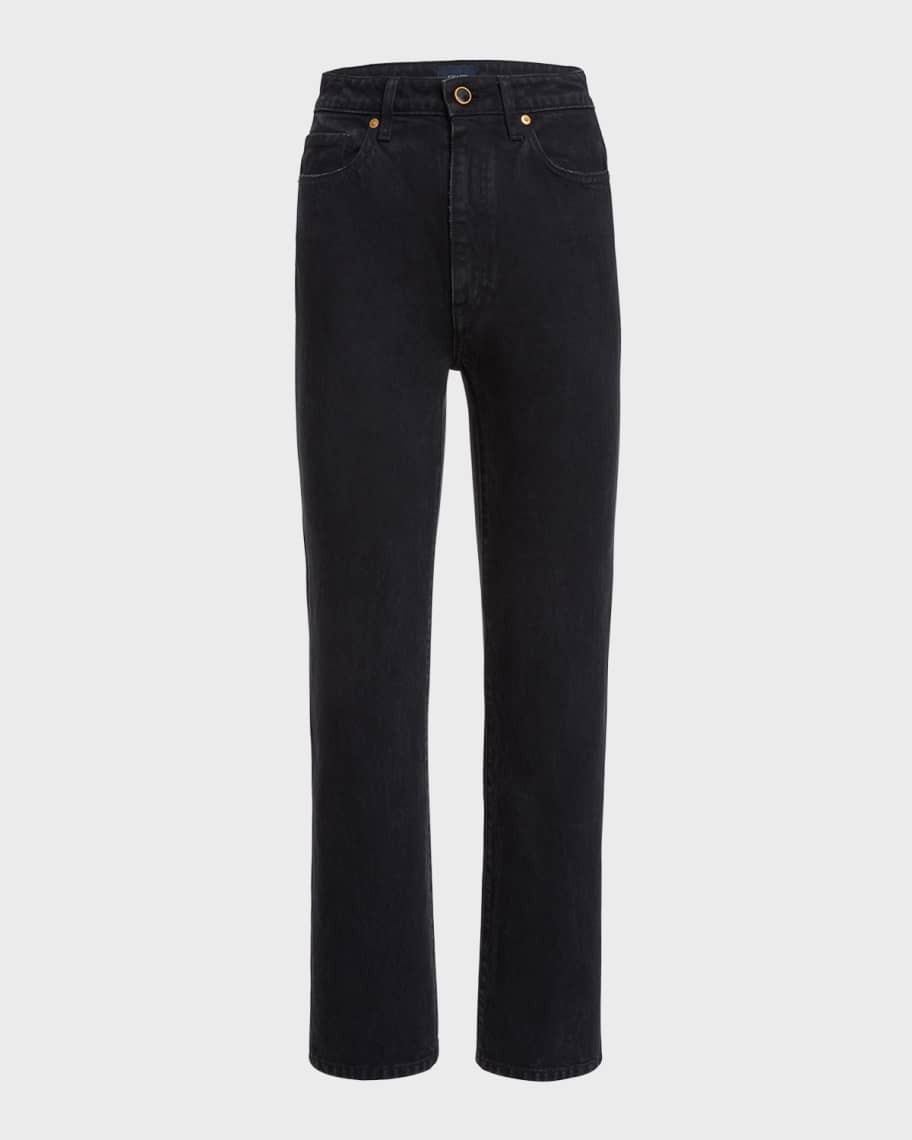 Abigail High-Rise Straight-Leg Ankle Jeans | Neiman Marcus