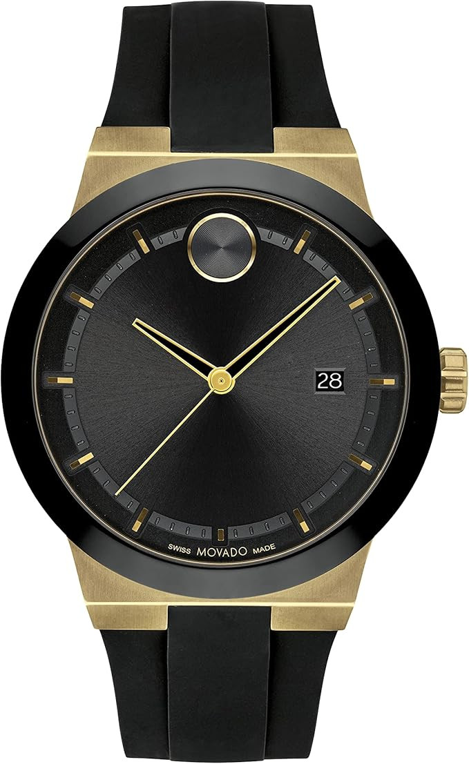 Movado Bold Fusion Men's Swiss Quartz 3600850 Ionic Plated Light Gold Steel Case and Silicone Str... | Amazon (US)