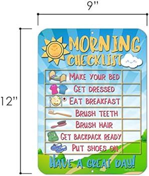 Honey Dew Gifts Daily Morning Routine Reward Chart for Kids and Autism - Tin Learning Calendar fo... | Amazon (US)